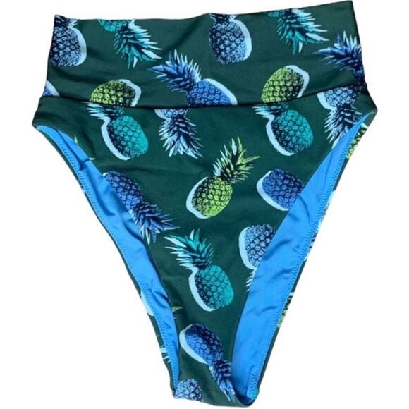 Aerie XXS Pineapple Print High Waisted Cheeky Bikini Bottoms NWOT - Picture 3 of 5